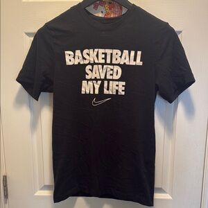 Nike Black Short Sleeve Tee with Bold Basketball Design